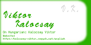 viktor kalocsay business card